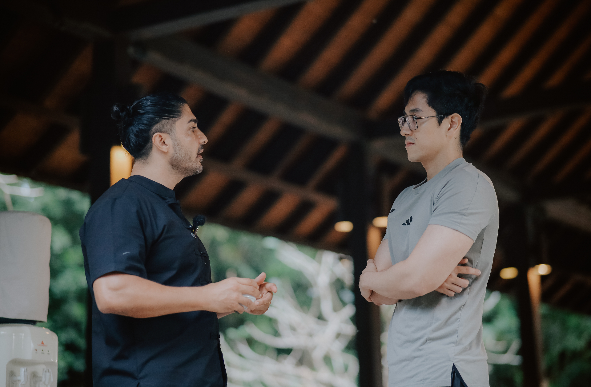 Coach Nasser with a student